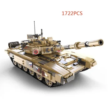 הצבא המודרני טכניים רוסיה T-90 הראשי קרב טנק רדיו 2.4 Ghz, שליטה מרחוק דגם MOC לבנות בלוק WW2 דמות לבנה RC צעצוע