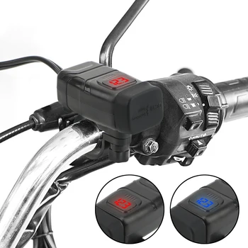 הרכב רכוב אופנוע מהיר מטען USB כפול המטען על מתג דיגיטלי מודד מתאם QC 3.0 מוטו-אביזרים