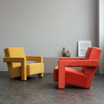 השינה כיסא מלון אחד ואחד, ספה כסא מודרני פשוט הסלון עצלן בד הספה מעצב יחיד הכיסא הפנוי הכיסא