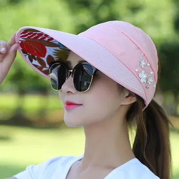 השמשייה פלאג ' סוליי השמש בקיץ כובעים נשים מתקפל הגנת UV מגן Suncreen רפוי כובע נשי חיצונית חוף הכובע