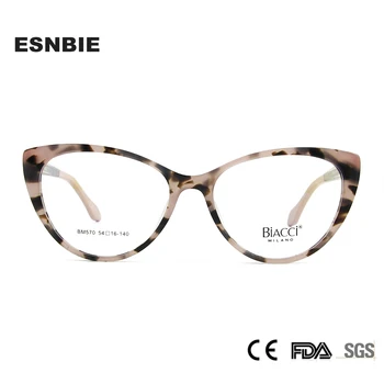 ורוד אצטט משקפיים מסגרת נשים עין חתול אופנה מרשם קוצר ראייה אופטית, מסגרת משקפיים Oprawki Okularowe Damskie
