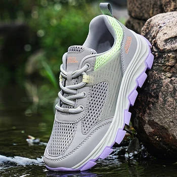 זוג נעלי הליכה לנשימה נעלי ספורט לגברים חיצוני גמיש נשים נעלי הליכה קיץ אנטי להחליק נעלי ריצה 2023