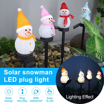 חג השמש שלג הדשא גן אור LED נוף קישוט תקע המנורה 2021 חג המולד סדרה קרטון קרקע אור, 4 צבעים