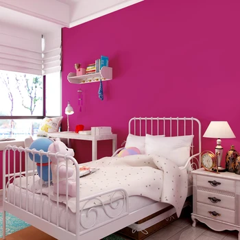 חדר שינה מודרני לסלון טפט רול רוז אדום מוצק צבע טפטים הלא ארוגים הטפט על הקירות המסמכים קשר de parede