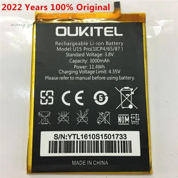 חדש 100% באיכות גבוהה המקורי U15 pro סוללה חדשה 5.5 אינץ ' oukitel u15 pro טלפון נייד סוללה 3000mAh עם מספר מעקב