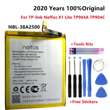 חדש 2020 YearsOriginal 2500mAh NBL-38A2500 סוללה עבור TP-link Neffos X1 לייט TP904A TP904C טלפון נייד+ערכות כלים