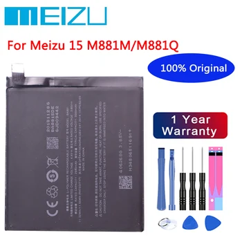 חדש 3000mAh BA881 Meizu 100% סוללה מקורית עבור Meizu 15 M881 M881M M881Q טלפון באיכות גבוהה Bateria סוללה במלאי + כלים