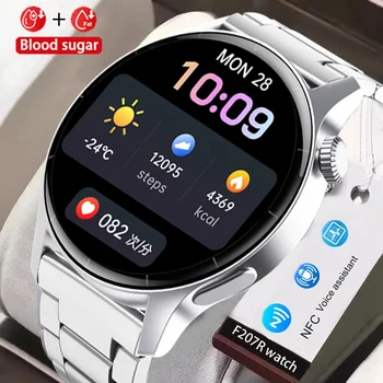 חדש F207R Bluetooth שיחה smartwatch תומך הגלוקוז בדם טמפרטורה נקבה פיזיולוגיים ניטור עבור אנדרואיד iOS+ קופסא