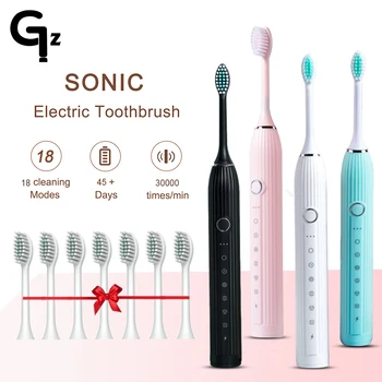 חדש GeZhou סוניק מברשת שיניים חשמלית N105 להגדיר מטען USB מברשות שיניים מקרה למבוגרים עם מברשת השיניים ראשי 5 מצב חכמה זמן