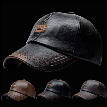 חדש באיכות גבוהה חורף כובע עור PU כובע בייסבול גברים כובע Gorras פארא גבר Mens מחוץ לאופנה