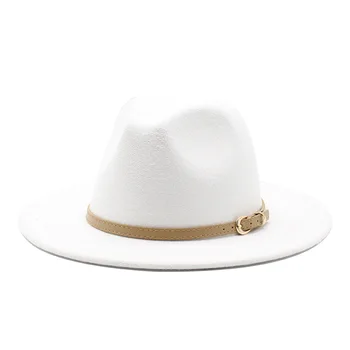 חדש צבע רב כובעים יוניסקס שוליים רחבים, ג 'אז כובע הסתיו-חורף קלאסי אלגנטי כובע פנמה ג' נטלמן כובע הסיטוניים