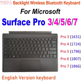 חדש תאורה אחורית של מקלדת Bluetooth האלחוטית עבור Microsoft Surface Pro 7 4 5 6 3 Bluetooth לוח מגע מקלדת מחשב לוח נייד
