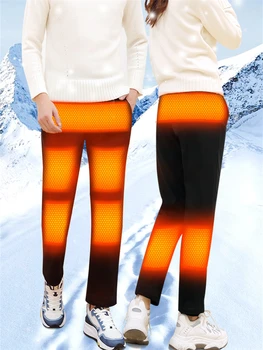 חורף תרמית טיולים מכנסיים, חימום תחתונים USB חשמלי מחומם מכנסיים ללבוש סקי מחמם ספורט תרמי מכנסיים Жилет С Подогревом