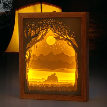חידוש תאורה 3D לילה אור קישוט הבית Creative DIY צללית נייר, גילוף אור יום האהבה מתנות עיצוב חדר השינה