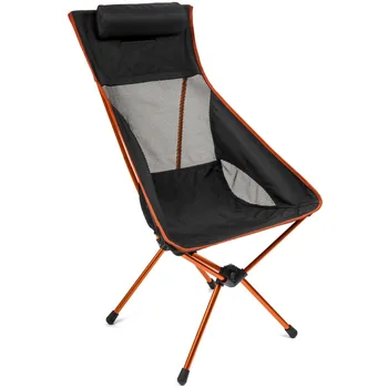 חיצונית גבוהה קל משקל מחנה כיסא עם משענת הראש ולשאת תיק שחור