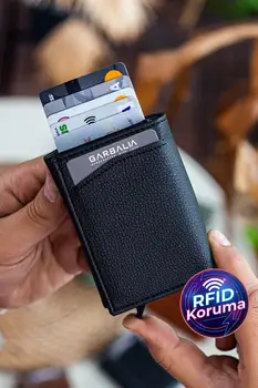 חכם ארנק יוניסקס עור בעל כרטיס מנגנון אוטומטי מזחלת הארנק עסקים מזהה כרטיס אשראי גברים מתנה רב חכם