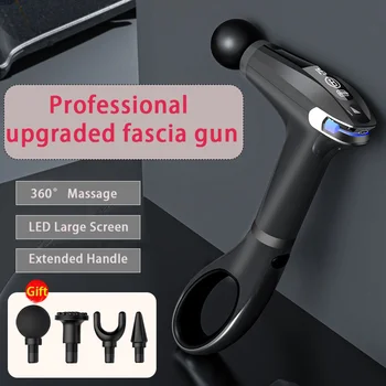 חשמלית חדשה Fascia אקדח עם להסרה המורחבת להתמודד עם היד הרגל הצוואר כושר עיסוי האקדח תצוגת LED & תזמון הגוף לעיסוי Pro