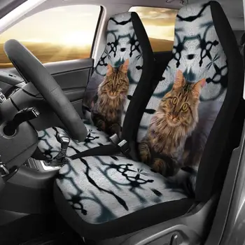 חתול חמוד מודפס המושב חיפוי מתאים לרוב האוטו מגן מושב מכסה חלקים אוטומטי כיסויים בעלי חיים