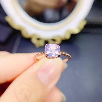 טבעי אמטיסט כסף 925 טבעת אירוסין של נשים יוקרה תכשיטים, תכשיטים, אבן חן חדש טבעת נישואין מתכוונן בסדר
