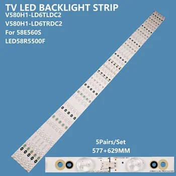 טלוויזיית Led רצועת אור Lcd עם תאורה אחורית V580H1-LD6-TRDC2 על 58E560S LED58R5500F תאורת led אחורית רצועת לטלוויזיה