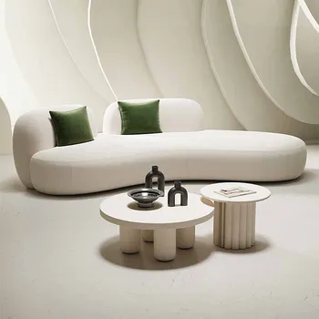 טרקלין בסגנון נורדי ספת קטיפה מינימליסטי קומה קריאה היד מבוגרים ספה מודרנית יוצא דופן ארגונומי Divani רהיטים Soggiorno