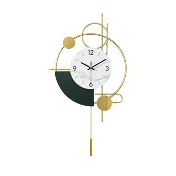 יוקרה שעון קיר גדול עיצוב מודרני המטוטלת שעוני קיר לעיצוב הבית הנורדי קיר שעונים מתכת שקט שעון על קיר הסלון.