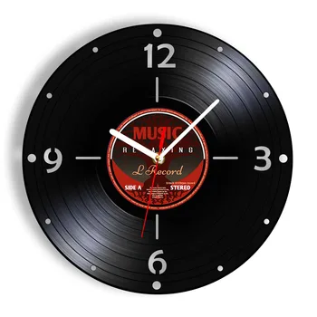 יין משובח LP שיא שעון קיר-70-80 פופ ' אנר רטרו קיר עיצוב אמנות חיתוך לייזר Longplay רטרו שקט קוורץ שעון קיר