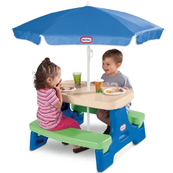 ילדים שולחן פיקניק עם מטריה לשחק שולחן עם מטריה לילדים שימושי לאחסון קל Set-up & את. הילדים השולחן