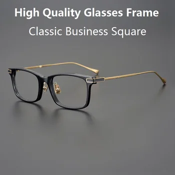 יפנית אצטט מסגרת משקפיים גברים עסק אופנה משקפי שמש מרובעים האולטרה משקפיים קוצר ראיה משקפיים עדשות מרשם