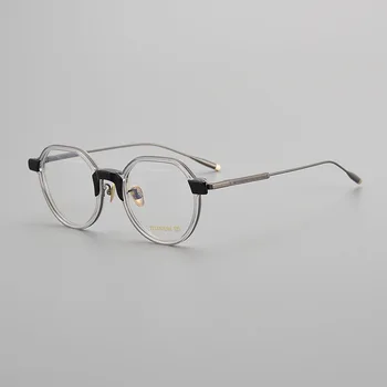 יפנית מעצב בעבודת יד מסגרת משקפיים נשים גברים מטיטניום טהור האולטרה קוצר ראייה מרשם למשקפי הרומן Dlicate משקפיים