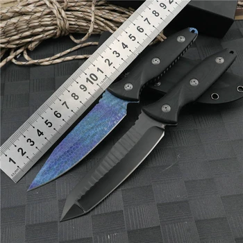 ישר סכין D2 פלדה קבוע להבי סכיני ציד הישרדות EDC השירות כלי חיצוני טקטי מחנאות, דיג הגנה עצמית