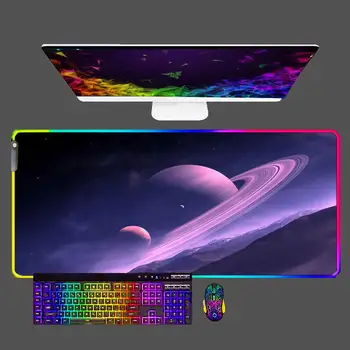 כוכבים בשמיים מגניב משחקי המחשב RGB לעכבר מחשב נייד מקלדת שולחן העבודה Mousepad גדול עם תאורת LED אחורית המשרד שולחן מחצלת