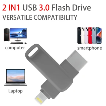 כונן USB Flash עבור iPhone iPad Pro אנדרואיד עט סוג הכונן c Otg 32gb 64gb 128gb 256g 2 ב 1 USB3.0 מקל זיכרון