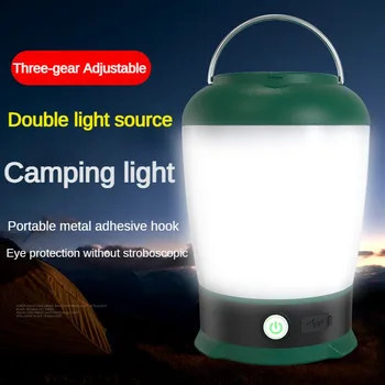 כפול מקור אור נייד פנס קמפינג נטענת USB אוהל אור שלוש-מהירות Dimmable חיצוני עמיד למים מנורת חירום