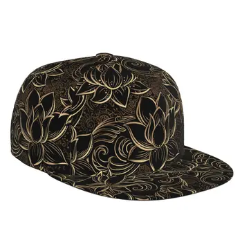 לוטוס פרחים, גלי מסוגנן 3D הדפסה כובע בייסבול מקרית שמש כובע אלגנטי בסגנון אתני אופנה הבמה היפ הופ נשים גברים