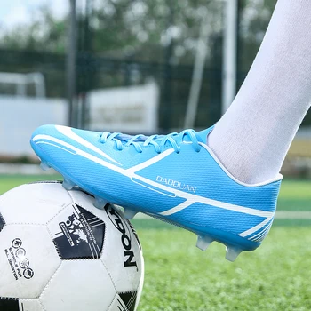 למכור חם בתוספת גודל 32-47 כחול ילדים נעלי כדורגל TF/FG גברים כדורגל נשים נעליים נמוך חתך יוניסקס אימון כדורגל נעלי ספורט