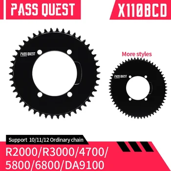 לעבור מסע X110BCD עגול/אליפסה Chainring עם 4bolts עבור SHIMANO FC-6800/5800/DA9000/4700/R2000/R3000 1x אופני כביש Chainwheel