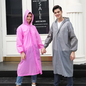 לשימוש חוזר מעיל נשים Rainwear גברים פונצ 'ו חדיר פונצ' ו אווה גשם מעיל פלסטיק אופנה כיסוי גשם מעטה קאפה de Chuva