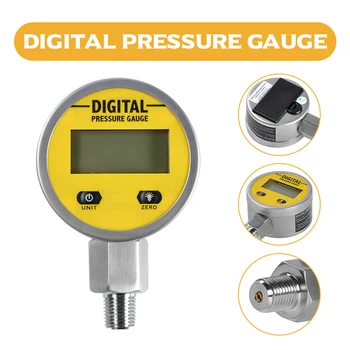 מודד לחץ תצוגה דיגיטלית לחץ שמן לחץ הידראולי בדיקת מד 3V 250BAR/25Mpa 2 נקודות חוט עבור גז, מים, שמן