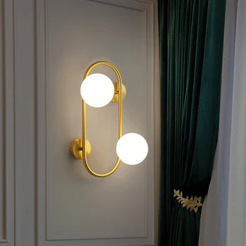 מודרני טבעת אור הקיר עבור חדר השינה ליד המיטה תאורה מלון מדרגה קישוט חדר זהב אור הקיר 2 ראשים מקורה אור הקיר