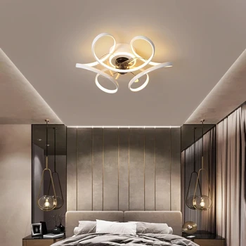 מודרני נורדי יצירתי מאוורר תקרה מנורת LED לחיות לחדר האוכל תפאורה הביתה שליטה מרחוק בהירות קבועה מינימליזם
