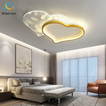 מודרני פשוט נוצה LED מנורת תקרה בחדר השינה ללמוד KTV המלון ליד המיטה אורות התקרה בסלון קישוט אוהב מנורות תקרה