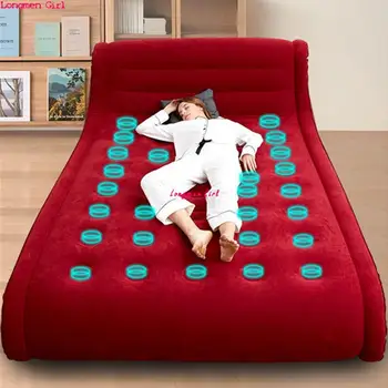 מודרני קיפול מתנפח גדול מיטת ספה קטיפה Pvc עור מסגרות מיטה חיצוני-חוף גן קמפינג רהיטים מיטה זוגית