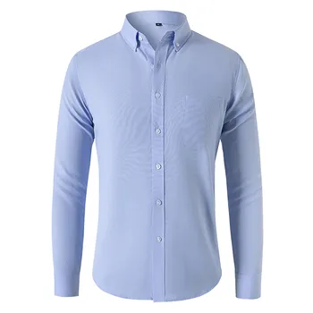 מוצק חולצות עסקי גברים אופנה אביב קיץ מזדמן עם שרוולים ארוך דש מוצק צבע החולצה, כפתור החולצה אופנה קוריאנית