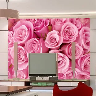מותאם אישית גדול קיר ציור קיר ספה השינה, בסלון טלוויזיה רקע טפט 3D 3D טפט רומנטי ורדים צבוע הקיר