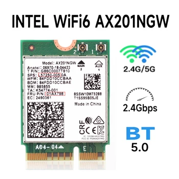 מידע Wi-Fi 6 AX201 Bluetooth 5.0 Dual Band 2.4 G/5G אלחוטית NGFF לחצן E CNVi Wifi כרטיס AX201NGW 2.4 Ghz / 5Ghz-802.11 ac / ax