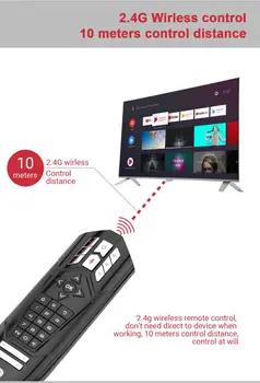 מיני חכמה אוויר עכבר אלחוטי שלט הטלוויזיה ג ' ירוסקופ חש מקלדת מיקרופון Fly Air Mouse עבור Smart Tv Box Mini Pc