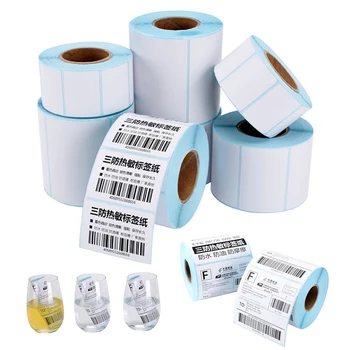 מכירה חמה 30-100mm דבק תרמי תווית ברקוד מדבקות נייר סופרמרקט מחיר ריק תווית הדפסה ישירה עמיד למים שמן-הוכחה