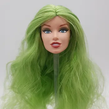 מלכות אופנה Jerrica ג ' ים ואת הולוגרמות ירוק צבע שיער Rerooted 1/6 מידה שלמות בובת הראש OOAK