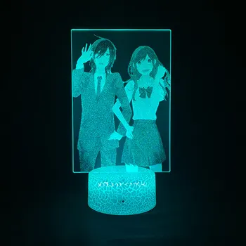 מנגה Horimiya ביציות אנימה דמויות Hori Miyamura 3D LED התמונה מנורות לבה סוללה RGB צבעונית אורות ליל השולחן השולחן לקישוט